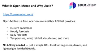 From API to Dashboard: Create a Live Weather Report in Power BI | PPTX