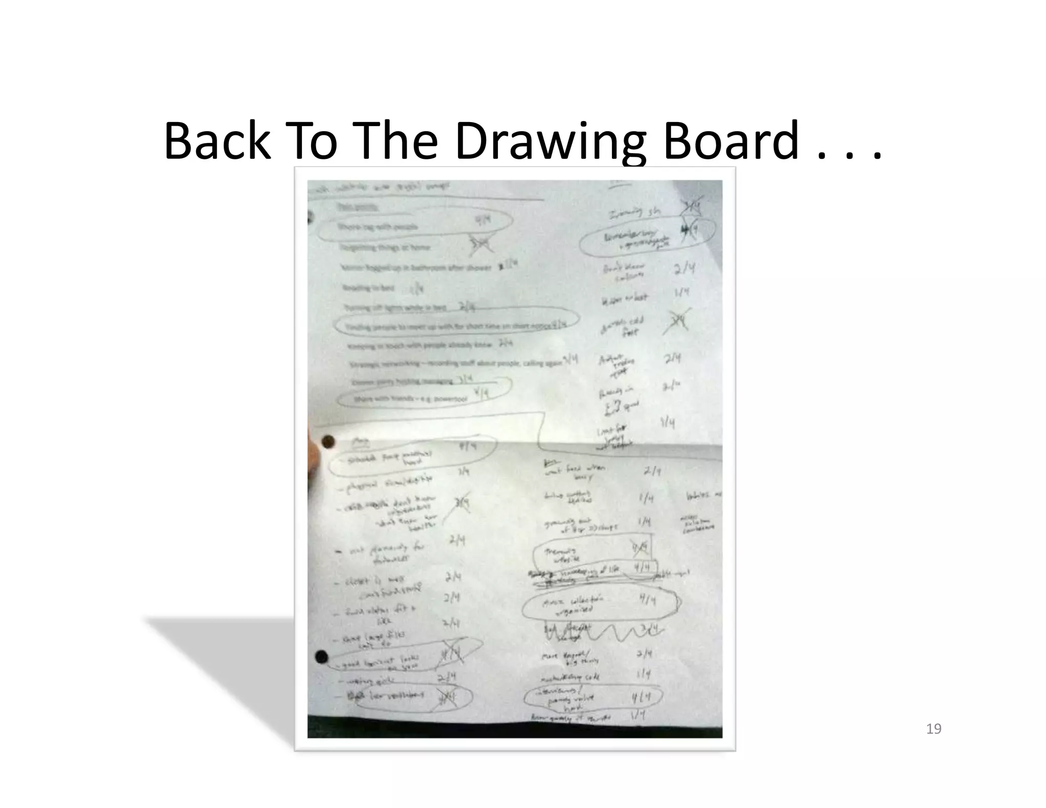 Back	
  To	
  The	
  Drawing	
  Board	
  .	
  .	
  .	
  




                                                           19	
  
 