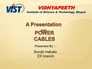VIDHYAPEETH
Institute of Science & Technology, Bhopal




     Presented By : -
     Surojit mahato
       EX branch
 