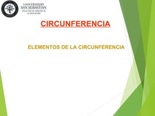 CIRCUNFERENCIA
ELEMENTOS DE LA CIRCUNFERENCIA
 