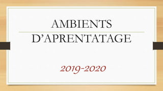 AMBIENTS
D’APRENTATAGE
2019-2020
 