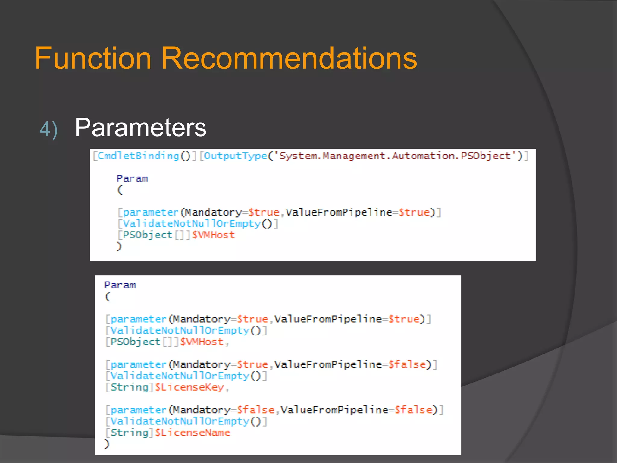 Function Recommendations
4)

Parameters

 