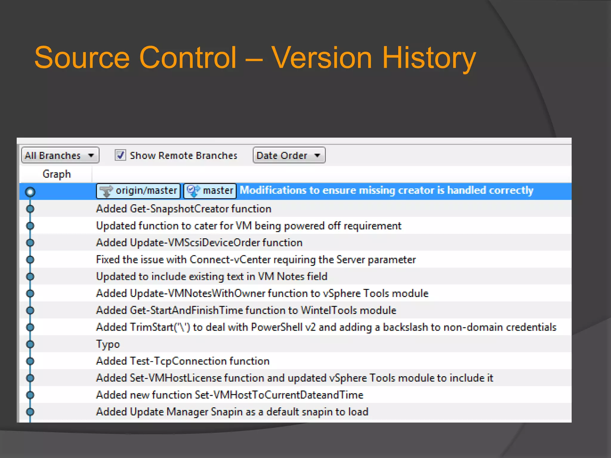 Source Control – Version History

 