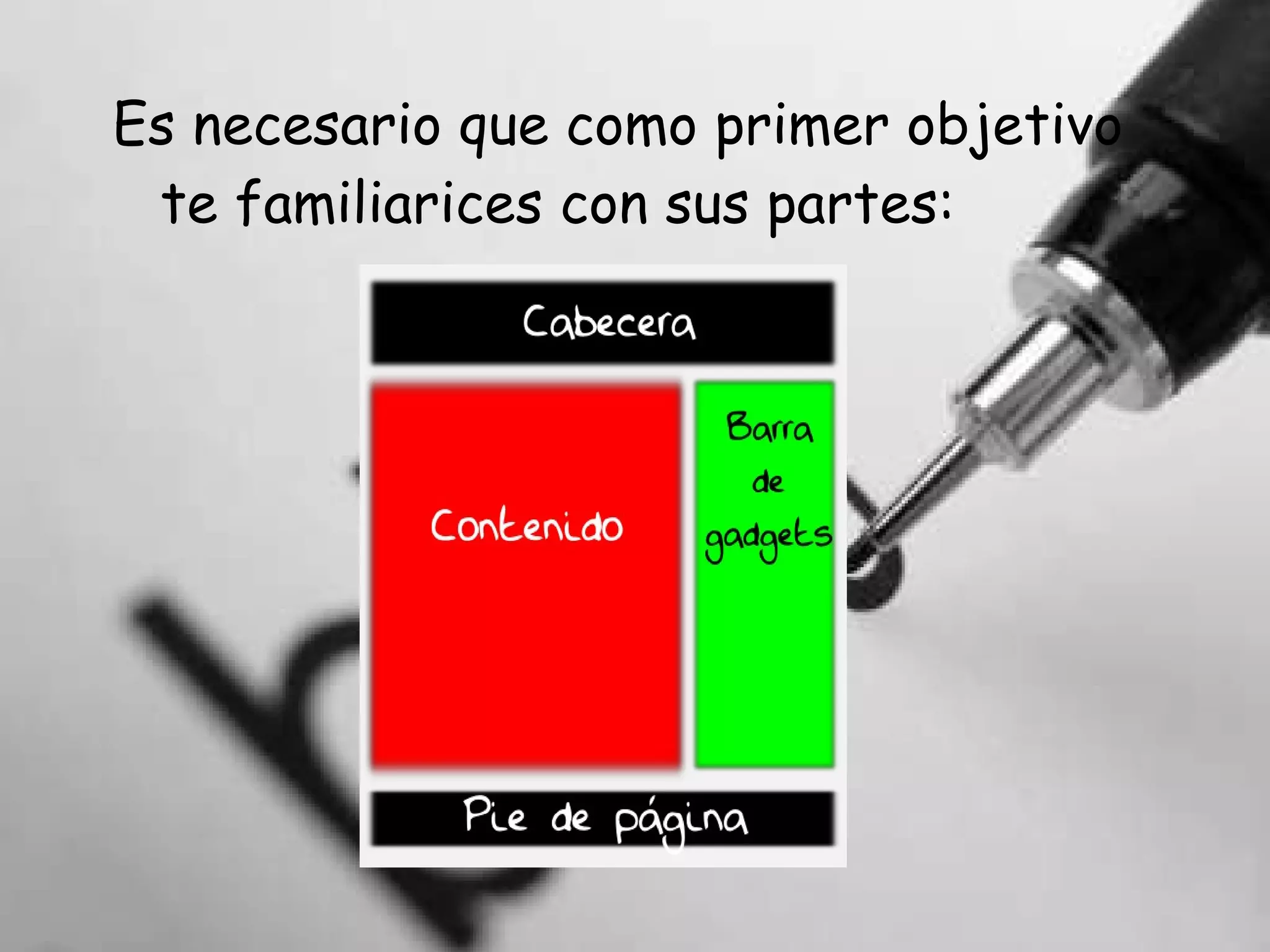 Es necesario que como primer objetivo te familiarices con sus partes: 