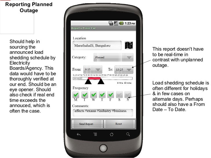 Power Cut Android App Prototype