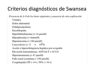 Criterios diagnósticos de Swansea
 