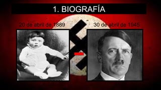1. BIOGRAFÍA
20 de abril de 1889 30 de abril de 1945
 