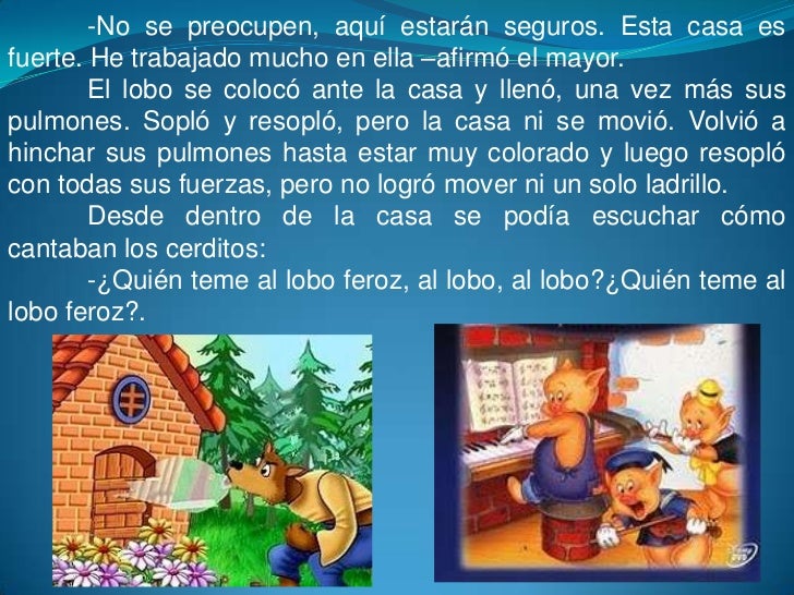 Cuento Los tres cerditos y el lobo feroz