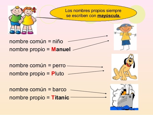 Resultado de imagen de el nombre comun y el propio