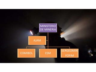 MINISTERIO
DE MINERIA
COMIBOL ESM
SERGEOMIN
FOFIM
AJAM
 