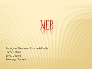 WEB
Rodriguez Mendoza, Aldana del Valle
Rumay, René
Silva, Débora
Solohaga, Andrea
 