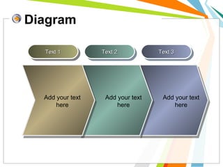 Diagram
Text 1Text 1Text 1Text 1 Text 2Text 2Text 2Text 2 Text 3Text 3Text 3Text 3
Add your text
here
Add your text
here
Add your text
here
 