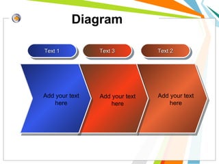 Diagram
Text 1Text 1Text 1Text 1 Text 2Text 2Text 2Text 2Text 3Text 3Text 3Text 3
Add your text
here
Add your text
here
Add your text
here
 