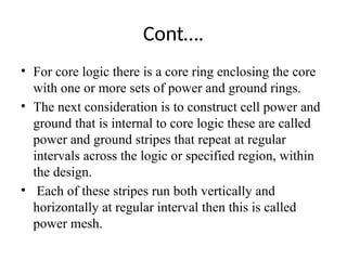 Strcuture Rings Layout Vlsi Power Distribution in the vlsi structure | PPTX