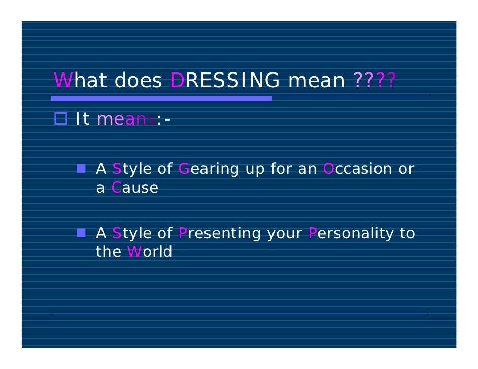 dressing mean