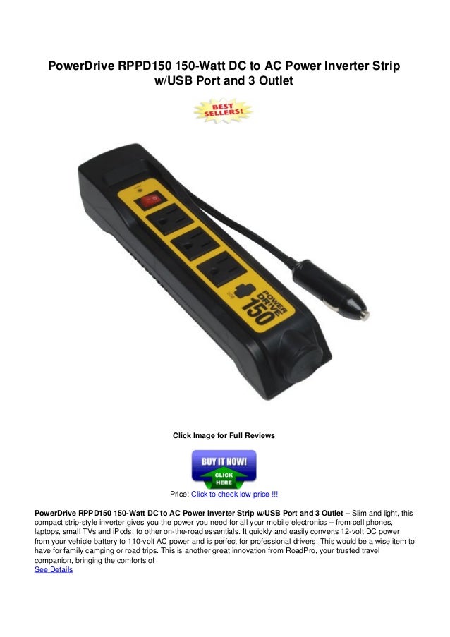 Power drive rppd150_150watt_dc_to_ac_power_inverter_strip_wusb_port