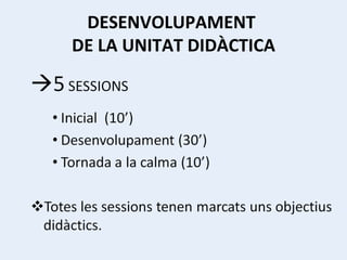 DESENVOLUPAMENT  DE LA UNITAT DIDÀCTICA 