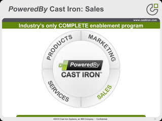25
PoweredBy Cast Iron: Sales
Industry’s only COMPLETE enablement program
©2010 Cast Iron Systems, an IBM Company • Confidential
 