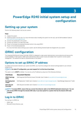 Dell EMC PowerEdge R240 Installation and Service Manual | PDF