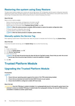 Dell EMC PowerEdge R240 Installation and Service Manual | PDF