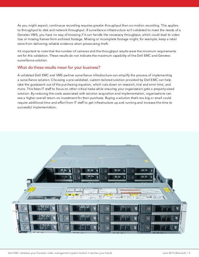 Dell EMC validates your video management system before it rea…