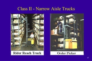 47
Class II - Narrow Aisle Trucks
 