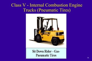 54
Class V - Internal Combustion Engine
Trucks (Pneumatic Tires)
 