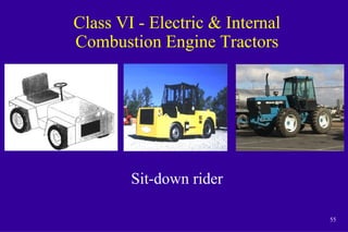 55
Class VI - Electric & Internal
Combustion Engine Tractors
Sit-down rider
 