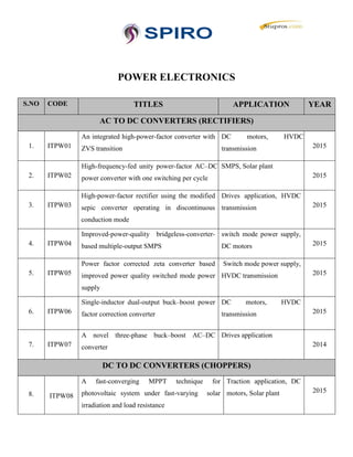 Power Electronics Projects 2015 | PDF