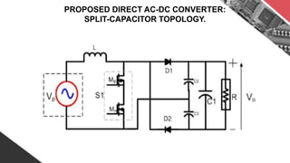 PROPOSED DIRECT AC-DC CONVERTER:
SPLIT-CAPACITOR TOPOLOGY.
 