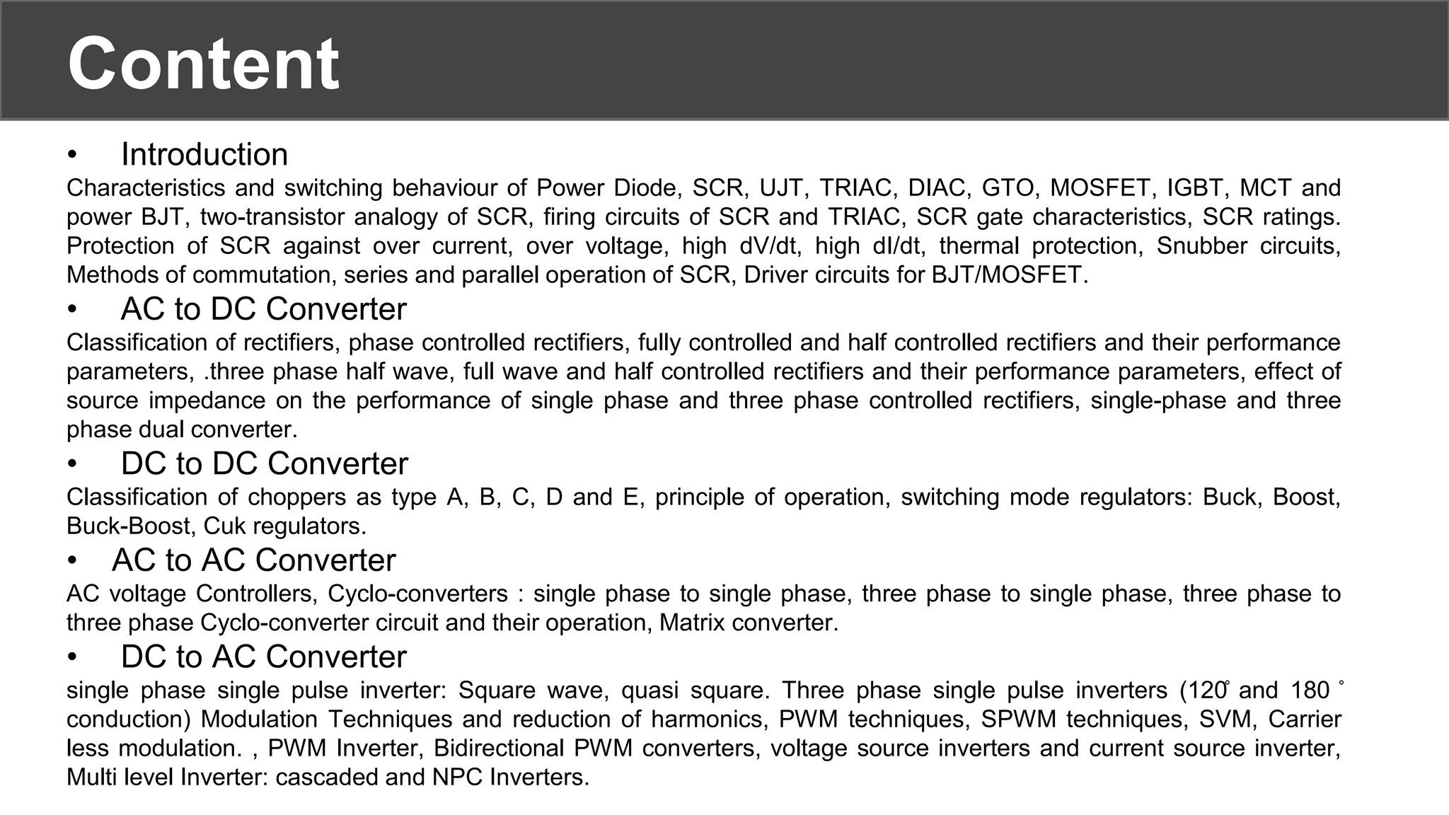 POWER ELECTRONICS | PPTX