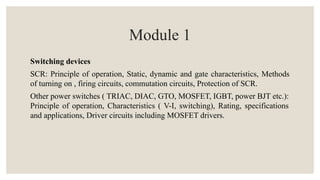 Comprehensive Overview of Power Electronics Switching Devices and Their ...