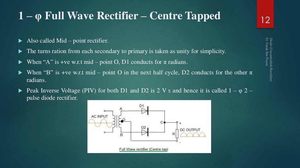 Power electronics Uncontrolled Rectifiers Diode Rectifiers