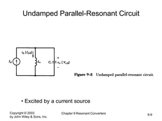 Copyright © 2003
by John Wiley & Sons, Inc.
Chapter 9 Resonant Converters 9-9
Undamped Parallel-Resonant Circuit
• Excited by a current source
 