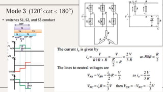 Mode 3 (120°≤ωt ≤ 180°)
• switches S1, S2, and S3 conduct
 