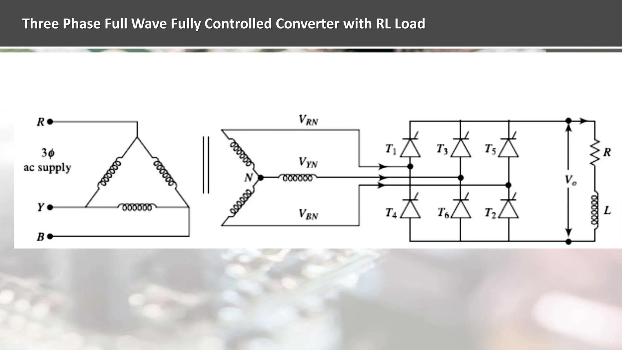 Three Phase Full Wave Fully Controlled Converter with RL Load
 