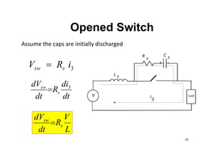 Opened Switch
Assume the caps are initially discharged
3
i
R
V s
sw 
dt
di
R
dt
dV
s
sw 3

L
V
R
dt
dV
s
sw

41
Load
V
L s
R C
s s
+ -
I
3
 