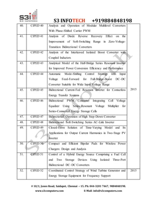 Power electronics ieee 2015 2016 projects list-vel | DOCX