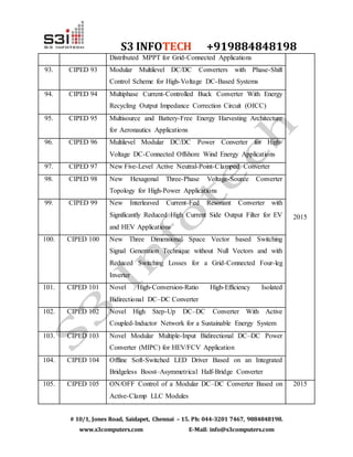 Power electronics ieee 2015 2016 projects list-vel | PDF