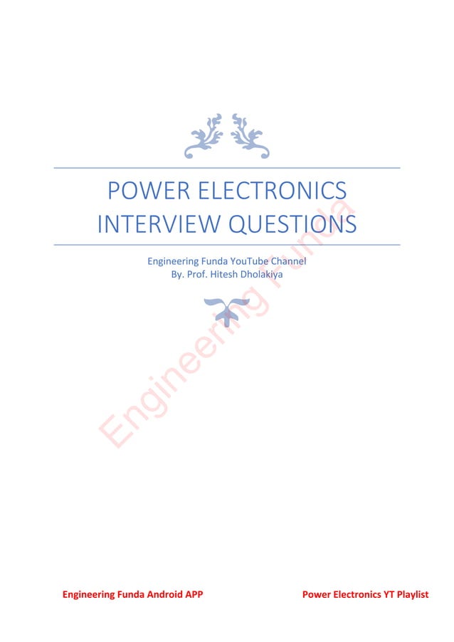 Power Electronics interview questions PDF