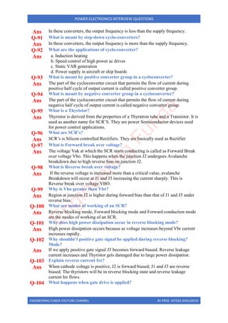 Power Electronics interview questions PDF