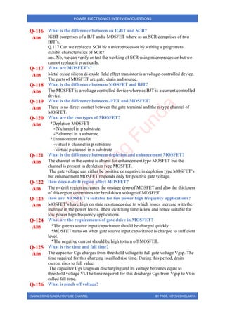 Power Electronics interview questions PDF