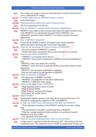 Power Electronics interview questions PDF