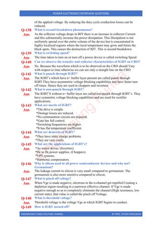 Power Electronics interview questions | PDF