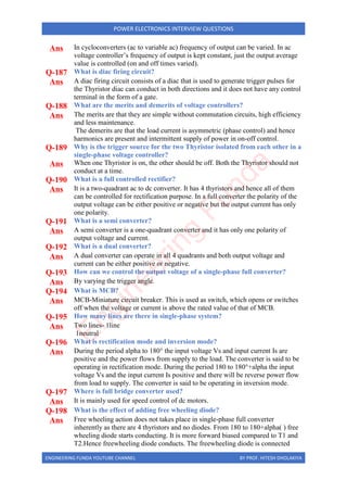 Power Electronics interview questions PDF