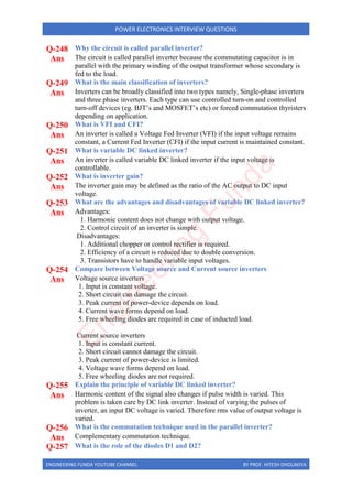Power Electronics interview questions PDF