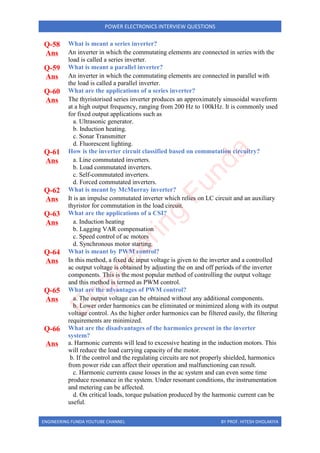 Power Electronics interview questions | PDF