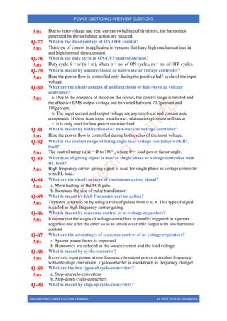Power Electronics interview questions PDF