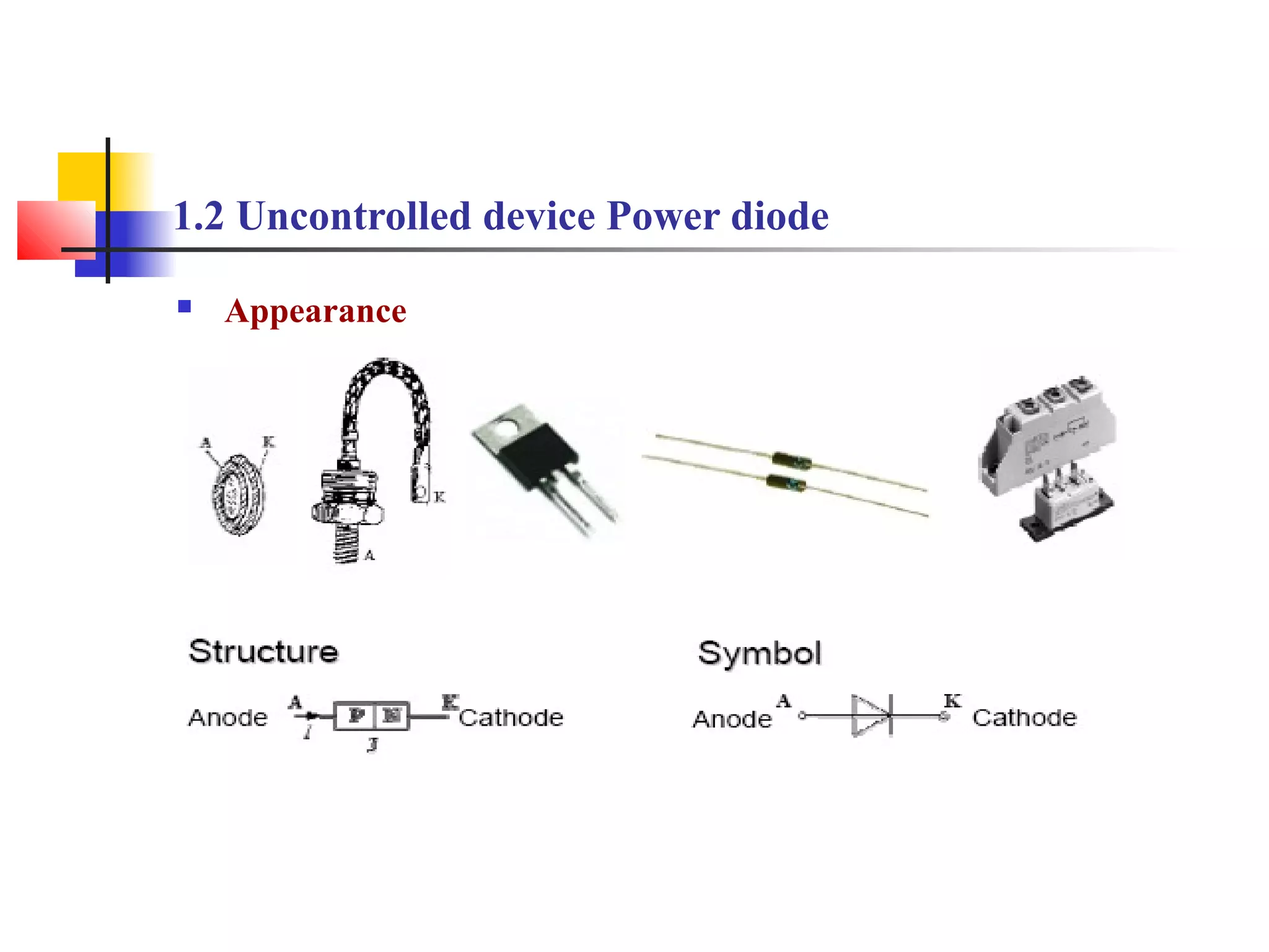 1.2 Uncontrolled device Power diode
 Appearance
 