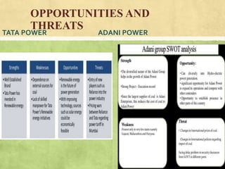 OPPORTUNITIES AND
THREATS
TATA POWER ADANI POWER
 